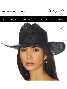 Janessa Leone Aiden Cowboy Hat in Black M NWT!